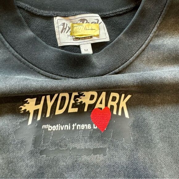 Hyde Park Sweater Double Velocity Crewneck Ash Black Sweatshirt Pullover Size M - Picture 5 of 7